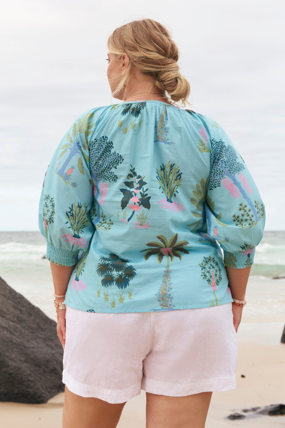 Sara Blouse in Blue Oasis